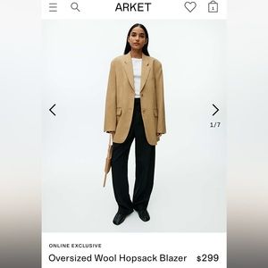 ARKET oversized hopsack wool blazer brand new